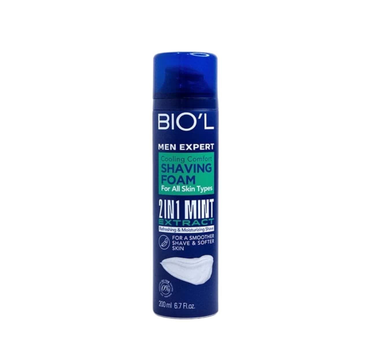 فوم اصلاح صورت آقایان بیول مخصوص پوستهای نرمال حاوی نعنا 200 میل